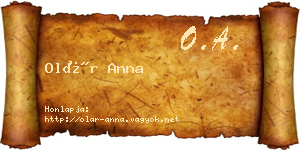 Olár Anna névjegykártya